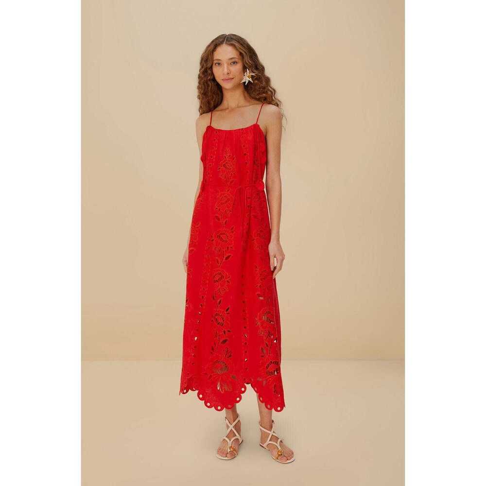 Red Flowers Richelieu LENZING™ ECOVERO™ Euroflax™ Maxi Dress